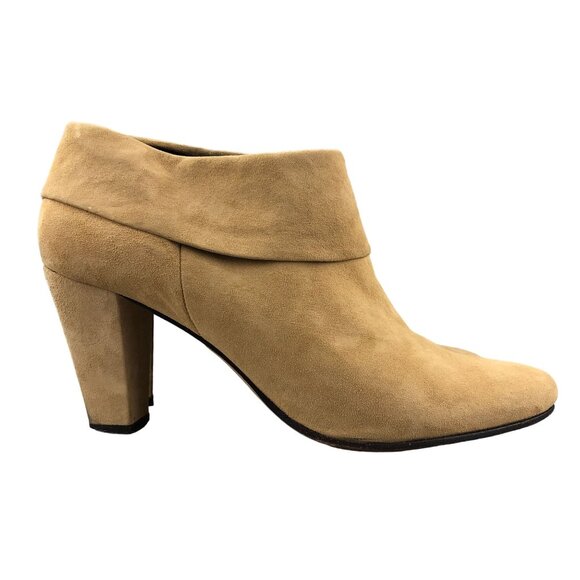 Kate Spade Women's Size 11M Tan Suede Closed Almond Toe Ankle Booties Boots - Picture 1 of 15